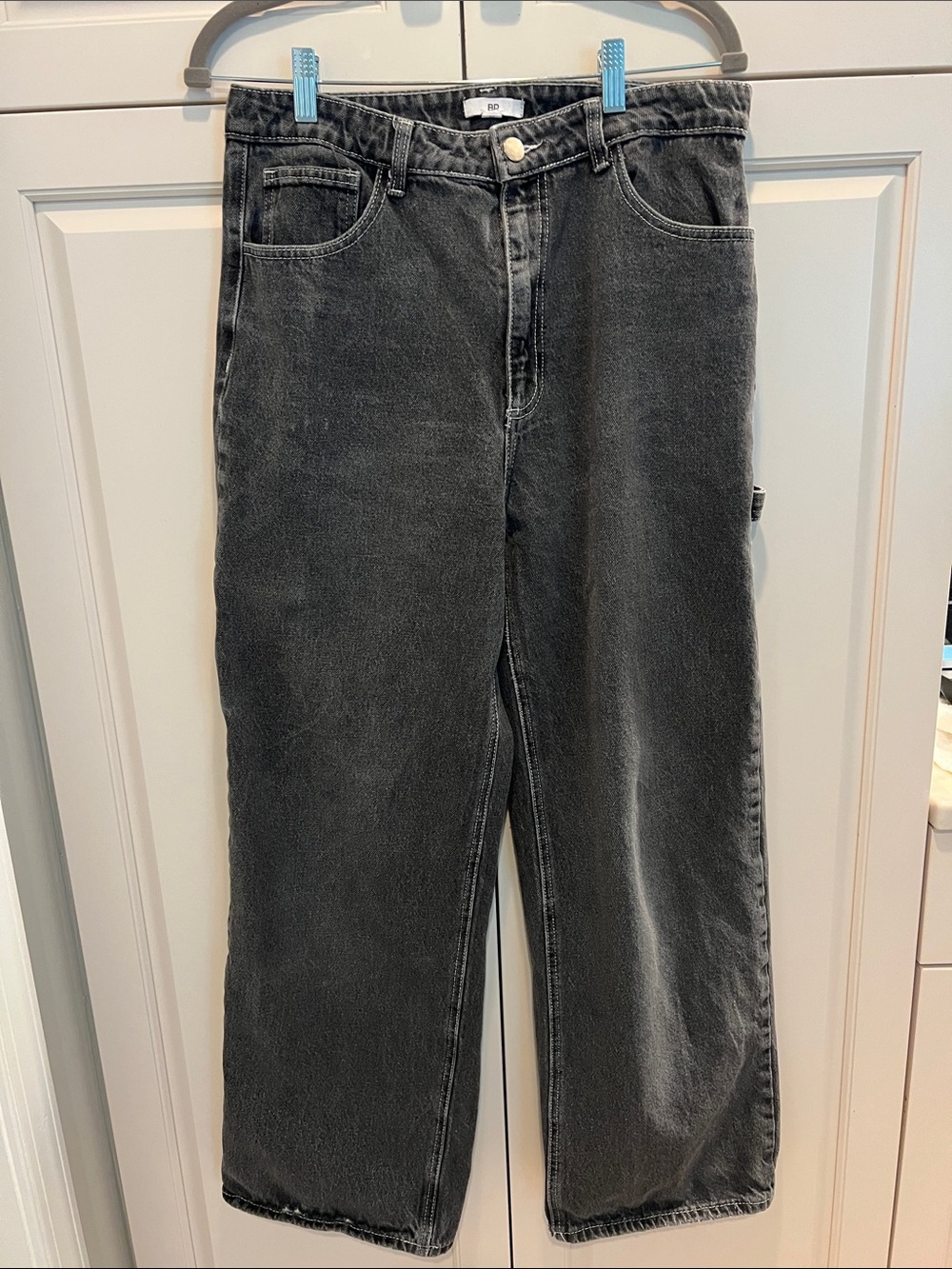 bp Black Washed Wide-Leg Jeans